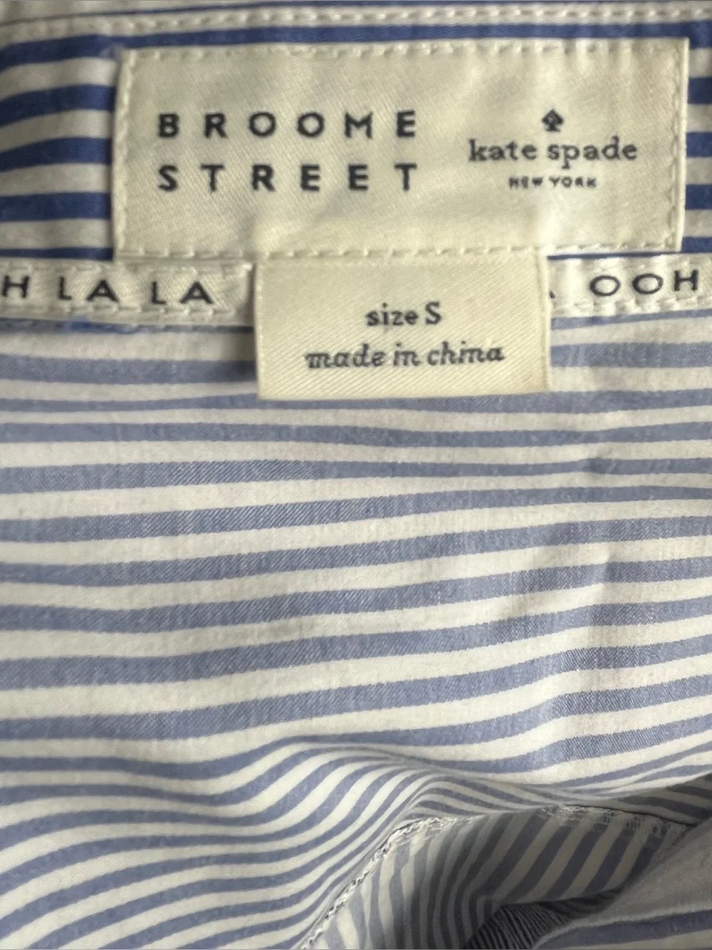 Kate Spade Broome Street Striped Shirt Dress Size Small Blue White Cotton